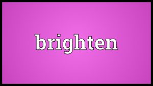 The image shows the word "brighten" on a pink background. The word is in white and is in a large font size. The image is meant to be used as a visual representation of the search query "How to brighten dark and blurry videos".